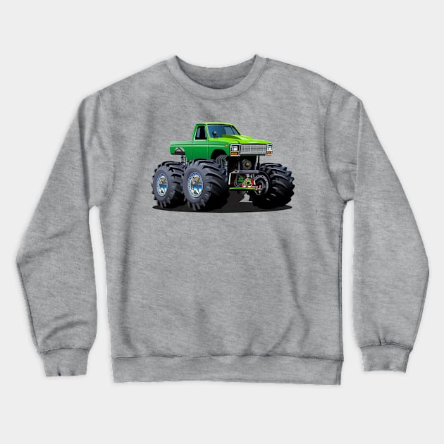 Cartoon Monster Truck Crewneck Sweatshirt by Mechanik